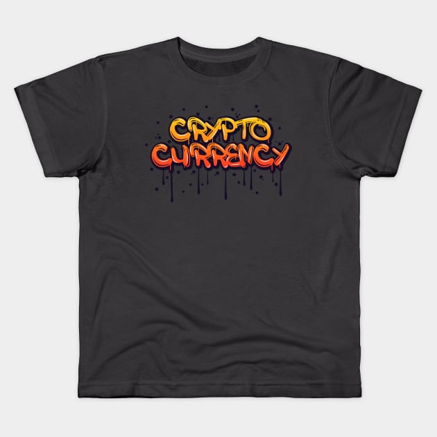 Crypto currency street art Kids T-Shirt by Teebee